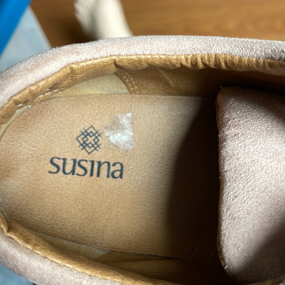 Susina Blush Pink Faux Suede Platform Sneakers Size 8 - Picture 7 of 8